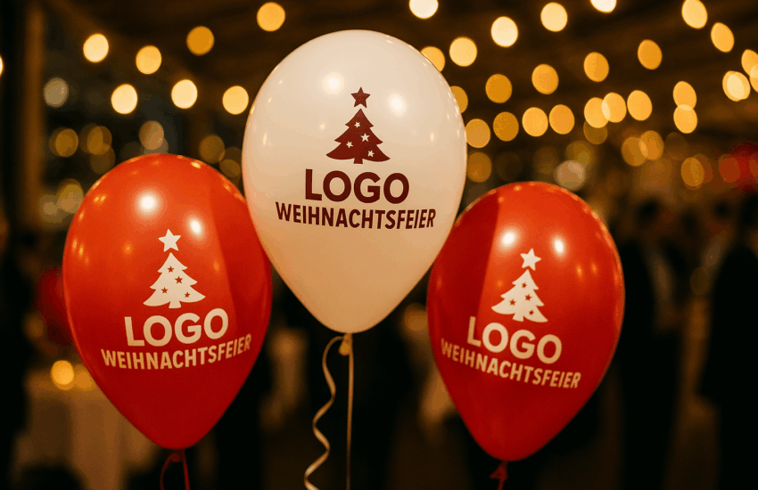 Bedruckte Luftballons für Weihnachtsfeier